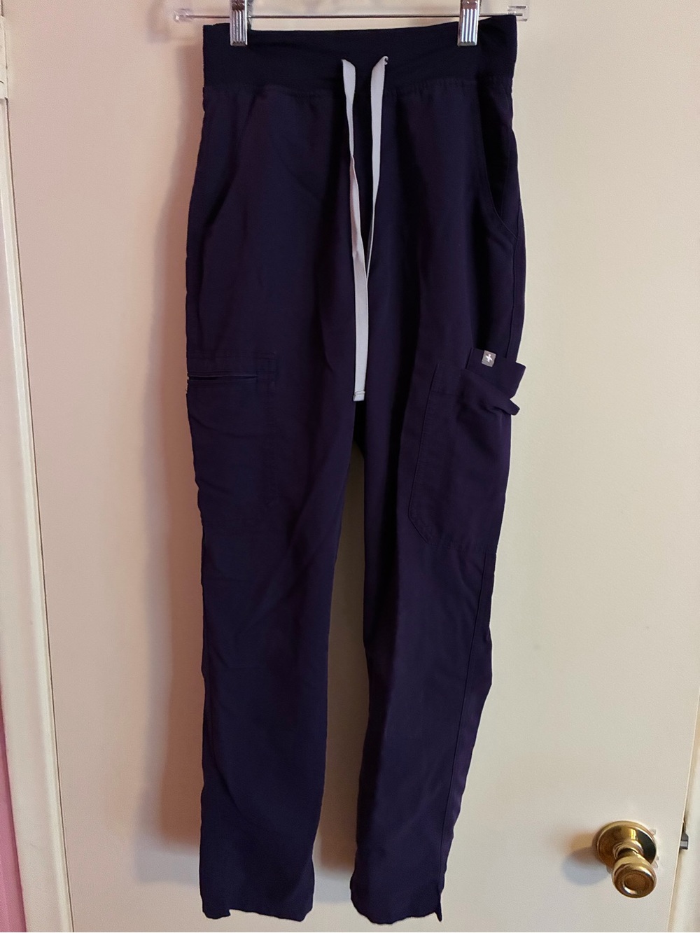 Figs Yola High-Rise Scrub Pant in Purple Jam